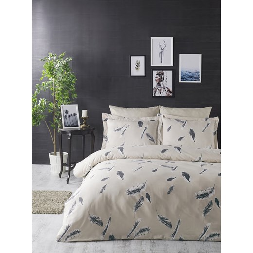 Colorful Cotton Komplet pościeli renforcé &quot;Feather&quot; w kolorze beżowym ze sklepu Limango Polska w kategorii Pościele - zdjęcie 185807563