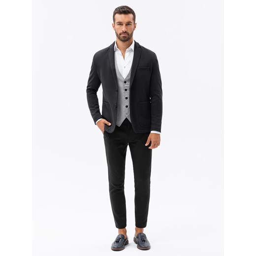 Marynarka męska casual - czarna V3 M56 XL okazja ombre