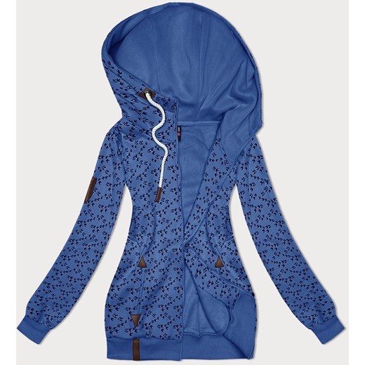 Sportowa bluza z kapturem w jaskółki niebieska (2309) ze sklepu goodlookin.pl w kategorii Bluzy damskie - zdjęcie 185807740