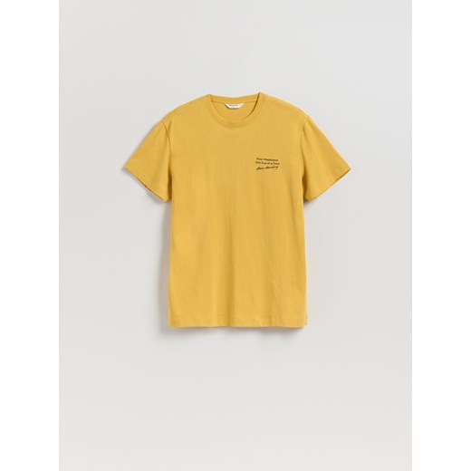 Reserved - T-shirt comfort z nadrukiem - żółty ze sklepu Reserved w kategorii T-shirty męskie - zdjęcie 185808042
