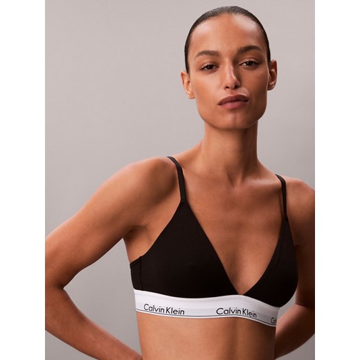 Calvin Klein Biustonosz damski - usztywniany Kobiety Bawełna czarny jednolity ze sklepu vangraaf w kategorii Biustonosze - zdjęcie 185809160