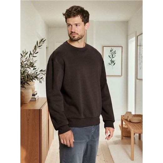 Sinsay - Bluza basic comfort fit - brązowy ze sklepu Sinsay w kategorii Bluzy męskie - zdjęcie 185811620