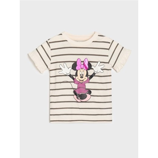 Sinsay - Koszulka w paski Minnie Mouse - kremowy - id: 336AE-01X - marki Sinsay - 185811643 Sinsay - Koszulka w paski Minnie Mouse - kremowy ze sklepu Sinsay w kategorii Bluzki dziewczęce - zdjęcie 185811643
