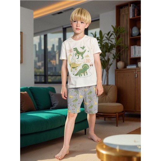 Sinsay - Piżama dwuczęściowa z motywem dinozaurów - kremowy ze sklepu Sinsay w kategorii Piżamy dziecięce - zdjęcie 185811914