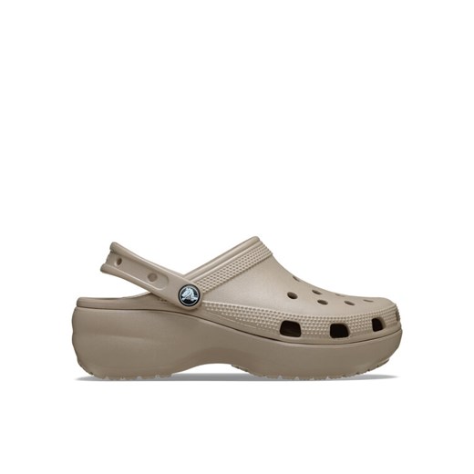 Klapki Crocs Classic Platform Clog 206750 Beżowy ze sklepu eobuwie.pl w kategorii Klapki damskie - zdjęcie 185813144
