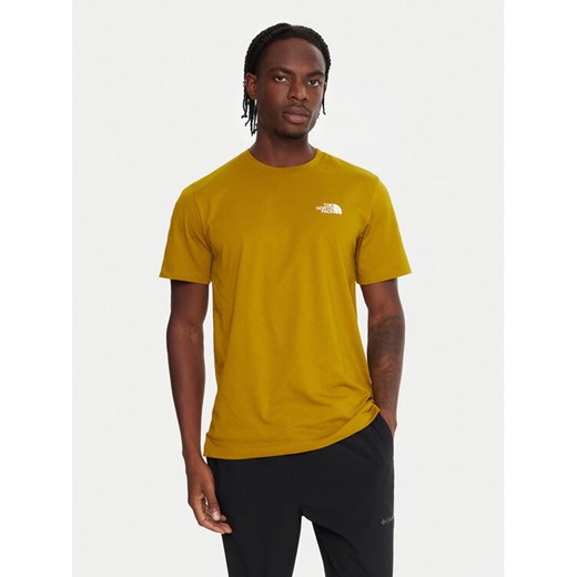 The North Face T-Shirt Simple Dome NF0A87NG Żółty Regular Fit ze sklepu MODIVO w kategorii T-shirty męskie - zdjęcie 185813573