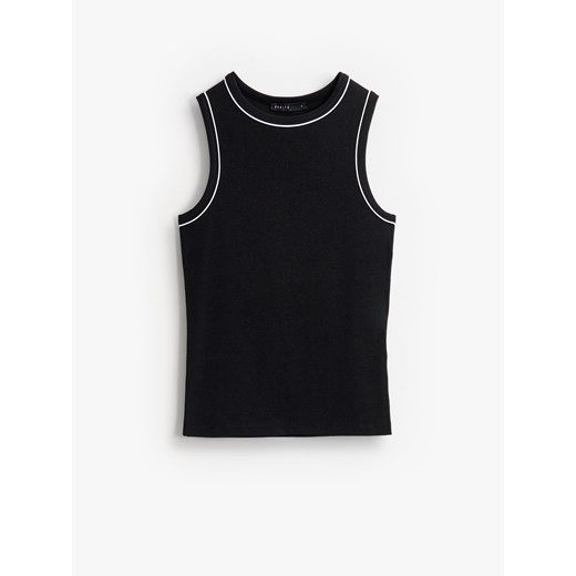 Mohito - Czarny top basic - czarny ze sklepu Mohito w kategorii Bluzki damskie - zdjęcie 185814364