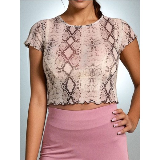 Sinsay - Crop top w wężowy wzór - wielobarwny ze sklepu Sinsay w kategorii Bluzki damskie - zdjęcie 185815460