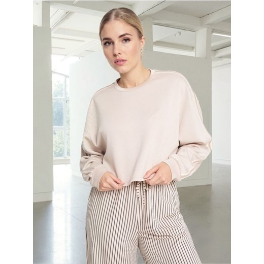 Sinsay - Bluza z dekoracyjnymi lampasami soft touch - beżowy ze sklepu Sinsay w kategorii Bluzy damskie - zdjęcie 185815523
