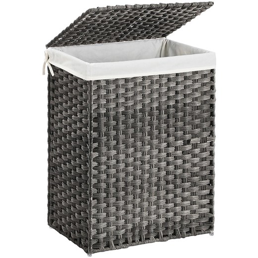 Songmics Kosz w kolorze antracytowym na pranie  - 45,5 x 61 x 32 cm ze sklepu Limango Polska w kategorii Akcesoria łazienkowe - zdjęcie 185816070