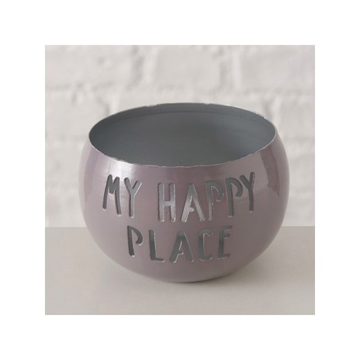 Boltze Świecznik &quot;Happy Place&quot; w kolorze szarym - wys. 7 x Ø 12 cm ze sklepu Limango Polska w kategorii Świeczniki - zdjęcie 185816381