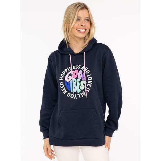 Zwillingsherz Bluza &quot;Happiness and Love&quot; w kolorze granatowym ze sklepu Limango Polska w kategorii Bluzy damskie - zdjęcie 185817602