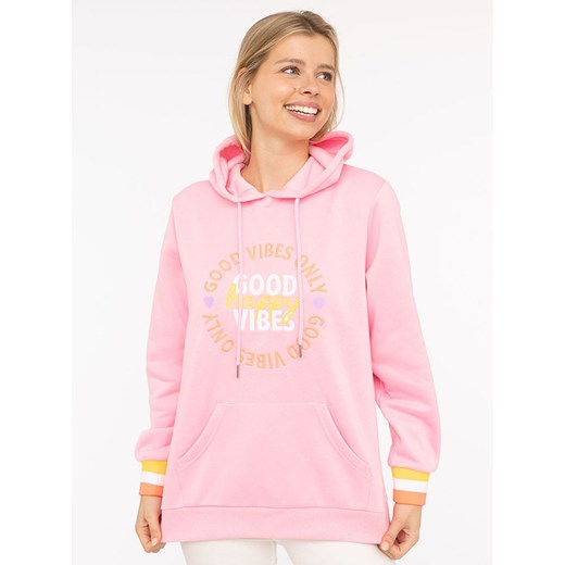 Zwillingsherz Bluza &quot;Good Vibes Only&quot; w kolorze jasnoróżowym ze sklepu Limango Polska w kategorii Bluzy damskie - zdjęcie 185817604