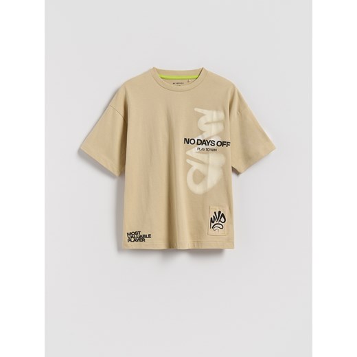 Reserved - T-shirt z nadrukiem - beżowy ze sklepu Reserved w kategorii T-shirty chłopięce - zdjęcie 185818251