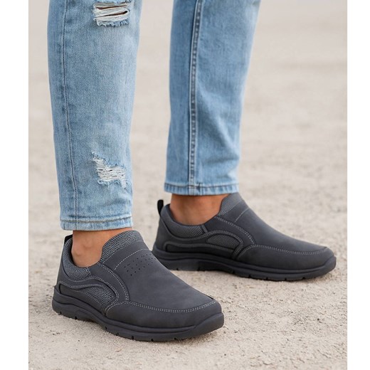 Wsuwane szare męskie buty sportowe /B3-1 17434 T484/ ze sklepu Pantofelek24.pl w kategorii Trampki męskie - zdjęcie 185818392