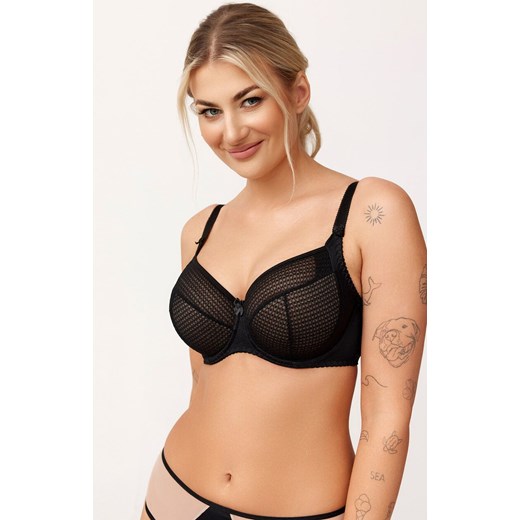 Azal biustonosz półusztywniany semi-soft czarny Pola, Kolor czarny, Rozmiar 70E, AZAL ze sklepu Primodo w kategorii Biustonosze - zdjęcie 185821293