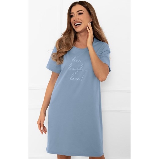 Damska koszula nocna niebieska Ksara, Kolor niebieski, Rozmiar S, Italian Fashion ze sklepu Primodo w kategorii Koszule nocne - zdjęcie 185821420