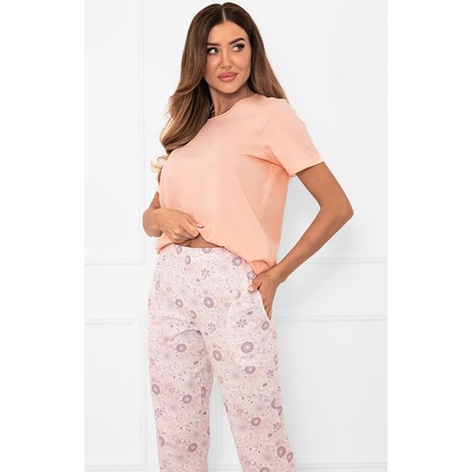 Dwuczęściowa piżama damska ze spodniami 3/4 Satui, Kolor łososiowo-różowy, Rozmiar S, Italian Fashion ze sklepu Primodo w kategorii Piżamy damskie - zdjęcie 185821463
