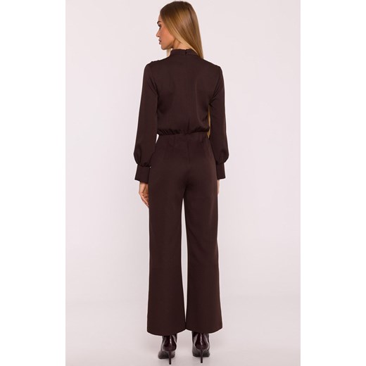 Moe kombinezon damski ze stójką brązowy M879, Kolor brązowy, Rozmiar L, MOE ze sklepu Primodo w kategorii Kombinezony damskie - zdjęcie 185821544