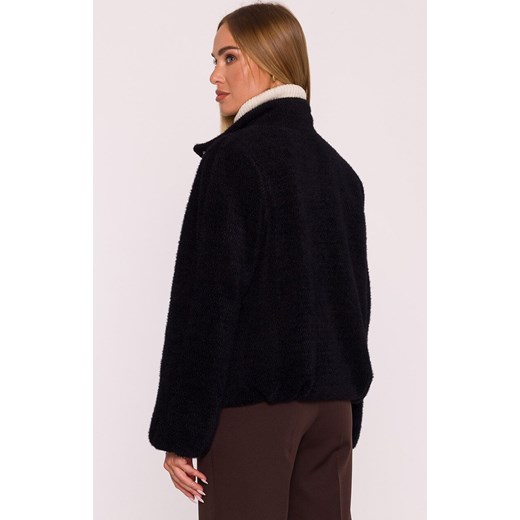 Moe kurtka z płaszczowej dzianiny czarna M885, Kolor czarny, Rozmiar L/XL, MOE ze sklepu Primodo w kategorii Kurtki damskie - zdjęcie 185821654