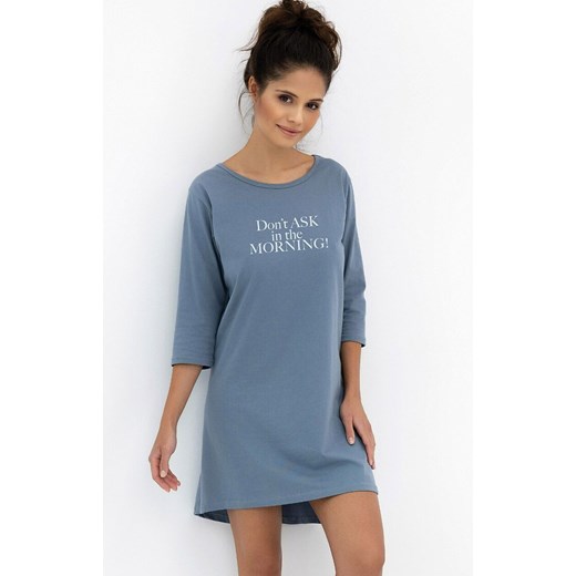 Sensis bawełniana koszula nocna damska Morning 3/4, Kolor niebieski, Rozmiar S/M, SENSIS ze sklepu Primodo w kategorii Koszule nocne - zdjęcie 185821663