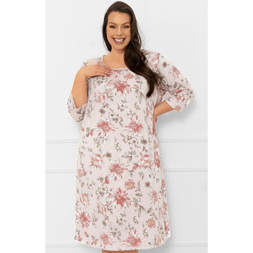 Bawełniana koszula nocna Betula, Kolor jasnoróżowy-wzór, Rozmiar M, Italian Fashion ze sklepu Intymna w kategorii Koszule nocne - zdjęcie 185822373