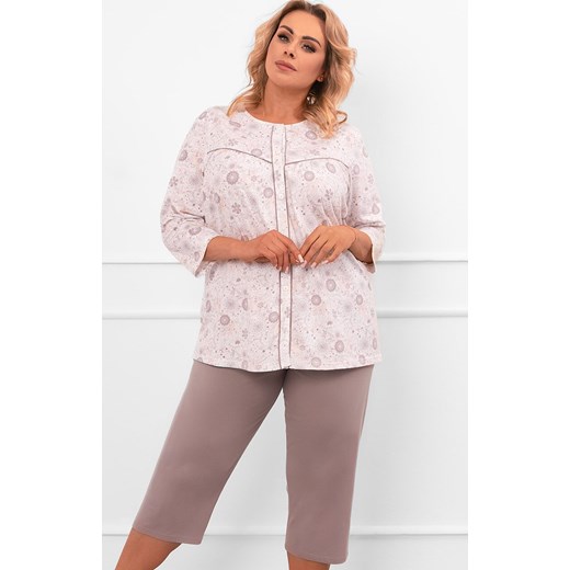 Rozpinana piżama damska Galea, Kolor cappuccino-róż, Rozmiar M, Italian Fashion ze sklepu Intymna w kategorii Piżamy damskie - zdjęcie 185822424