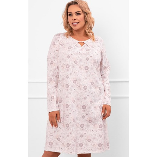 Koszula nocna damska długi rękaw Satui, Kolor jasnoróżowy-wzór, Rozmiar M, Italian Fashion ze sklepu Intymna w kategorii Koszule nocne - zdjęcie 185822463