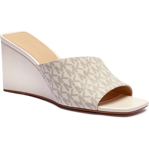 Michael Kors Klapki MERRIAM WEDGE | z dodatkiem skóry ze sklepu Gomez Fashion Store w kategorii Klapki damskie - zdjęcie 185822914