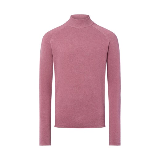 Nils Sundström Męski sweter z dzianiny Mężczyźni Bawełna malinowy marmurkowy ze sklepu vangraaf w kategorii Swetry męskie - zdjęcie 185826362