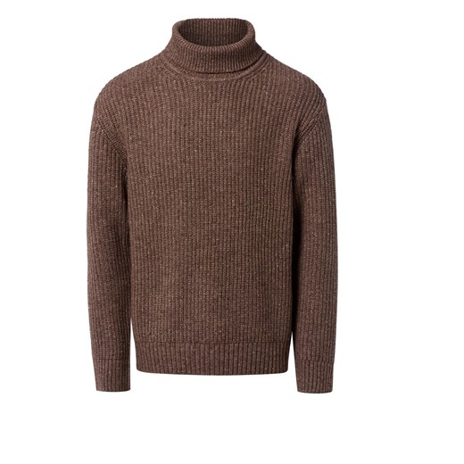 Selected Męski sweter z golfem - SLHLand Mężczyźni Wełna mocca marmurkowy ze sklepu vangraaf w kategorii Swetry męskie - zdjęcie 185826380