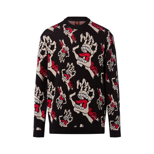 Santa Cruz Sweter - Bone Hands Mężczyźni Bawełna czarny wzorzysty ze sklepu vangraaf w kategorii Swetry męskie - zdjęcie 185826384