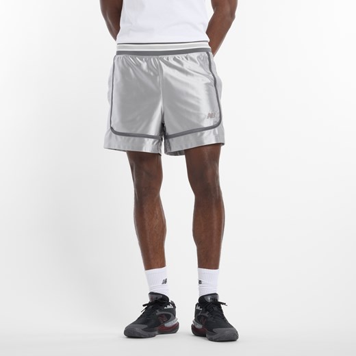 Spodenki męskie New Balance MS51608RCD – srebrne ze sklepu New Balance Poland w kategorii Spodenki męskie - zdjęcie 185826622