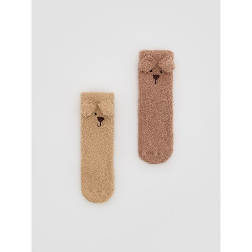 Reserved - Skarpetki z haftem 2 pack - brązowy - id: 621GR-88X - marki Reserved - 185826862 Reserved - Skarpetki z haftem 2 pack - brązowy ze sklepu Reserved w kategorii Skarpetki dziecięce - zdjęcie 185826862