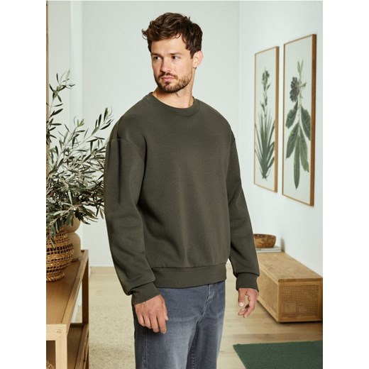 Sinsay - Bluza basic comfort fit - khaki ze sklepu Sinsay w kategorii Bluzy męskie - zdjęcie 185828090