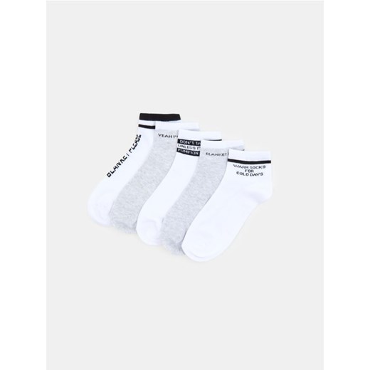Sinsay - Skarpetki z bawełną 5 pack - biały - id: 346CY-00X - marki Sinsay - 185828114 Sinsay - Skarpetki z bawełną 5 pack - biały ze sklepu Sinsay w kategorii Skarpetki damskie - zdjęcie 185828114