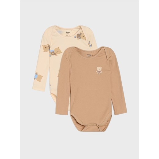 Sinsay - Body z motywem misia 2 pack - kremowy ze sklepu Sinsay w kategorii Odzież dla niemowląt - zdjęcie 185828133