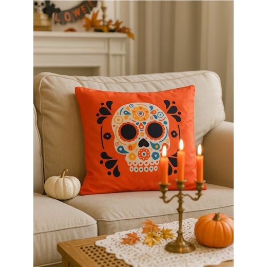 Sinsay - Poszewka na poduszkę z halloweenowym motywem - pomarańczowy ze sklepu Sinsay w kategorii Dom - zdjęcie 185828140