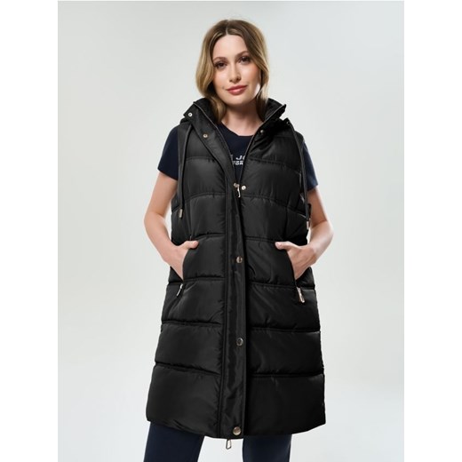 Sinsay - Kamizelka puffer z kapturem - czarny ze sklepu Sinsay w kategorii Kamizelki damskie - zdjęcie 185828161