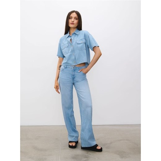 Sinsay - Jeansy wide leg - niebieski ze sklepu Sinsay w kategorii Jeansy damskie - zdjęcie 185828230