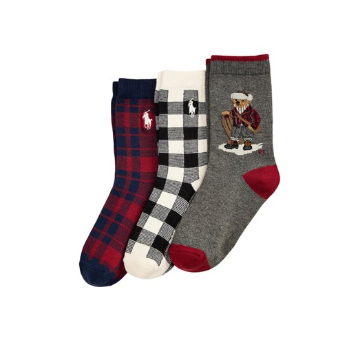 Zestaw 3 par wysokich skarpet dziecięcych Polo Ralph Lauren 443P03158001 Kolorowy ze sklepu eobuwie.pl w kategorii Skarpetki dziecięce - zdjęcie 185828370