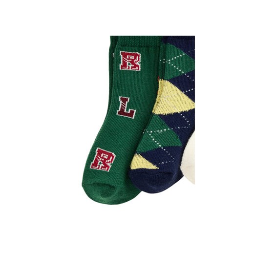 Zestaw 3 par wysokich skarpet dziecięcych Polo Ralph Lauren 441P03153001 Polo Ralph Lauren 18_24M eobuwie.pl