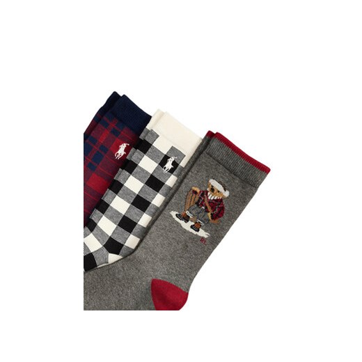 Zestaw 3 par wysokich skarpet dziecięcych Polo Ralph Lauren 444P03158001 Polo Ralph Lauren 40_43 eobuwie.pl