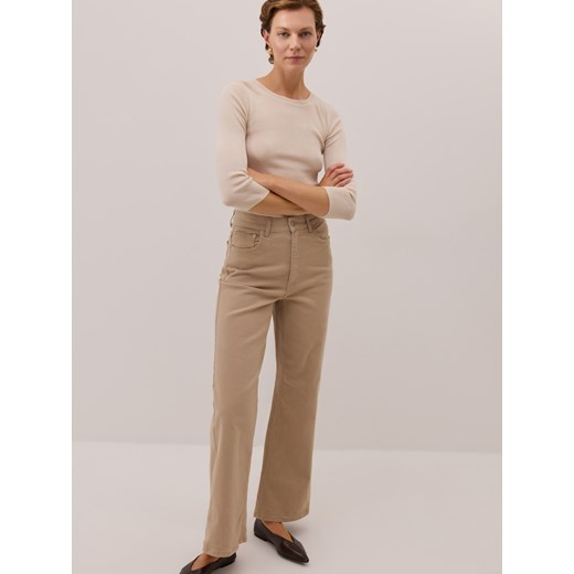 Reserved - Jeansy wide leg - beżowy ze sklepu Reserved w kategorii Jeansy damskie - zdjęcie 185829073