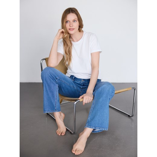 Reserved - Jeansy wide leg - niebieski ze sklepu Reserved w kategorii Jeansy damskie - zdjęcie 185829101