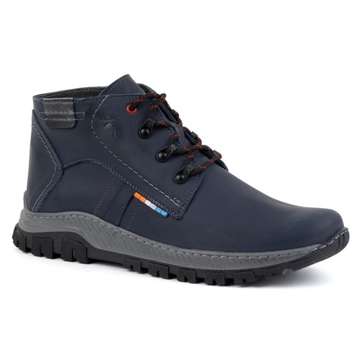 Buty męskie skórzane zimowe 119GT granatowe ze sklepu butyolivier w kategorii Buty zimowe męskie - zdjęcie 185829404
