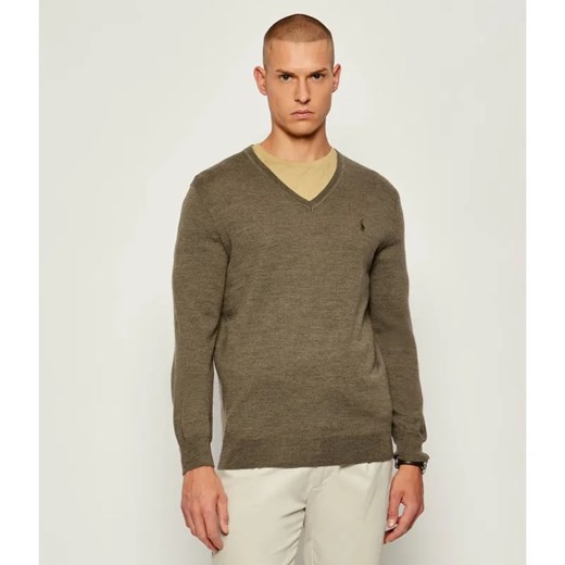 POLO RALPH LAUREN Wełniany sweter | Slim Fit - id: PR255M00004039P - marki Polo Ralph Lauren - 185829863 POLO RALPH LAUREN Wełniany sweter | Slim Fit ze sklepu Gomez Fashion Store w kategorii Swetry męskie - zdjęcie 185829863