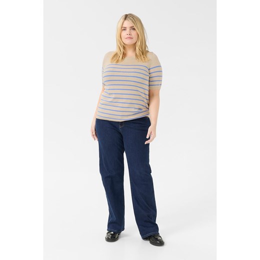 KAFFE curve Sweter w kolorze beżowo-błękitnym XL Limango Polska okazja