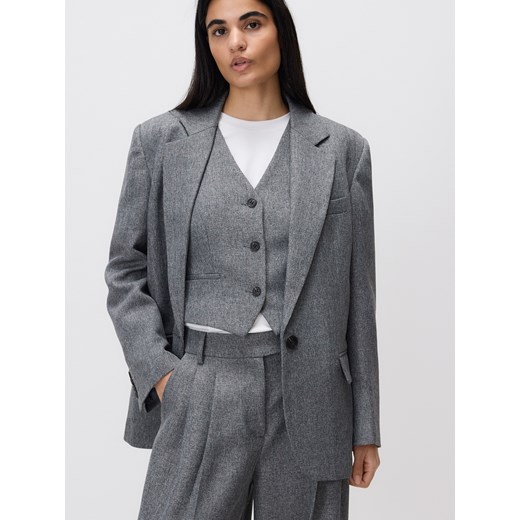 Reserved - Garniturowa kamizelka - ciemnoszary ze sklepu Reserved w kategorii Kamizelki damskie - zdjęcie 185832201