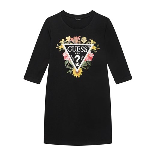 Guess Sukienka codzienna J3YK13 KA6W4 Czarny Regular Fit ze sklepu MODIVO w kategorii Sukienki dziewczęce - zdjęcie 185833630